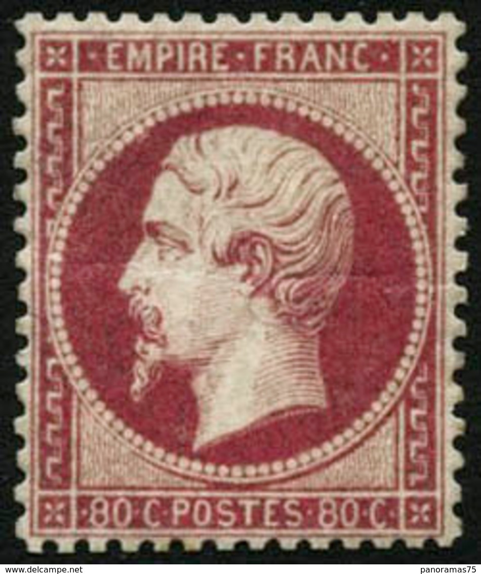 ** N°24 80c Rose, Pli De Gomme Horizontal - B - 1862 Napoléon III