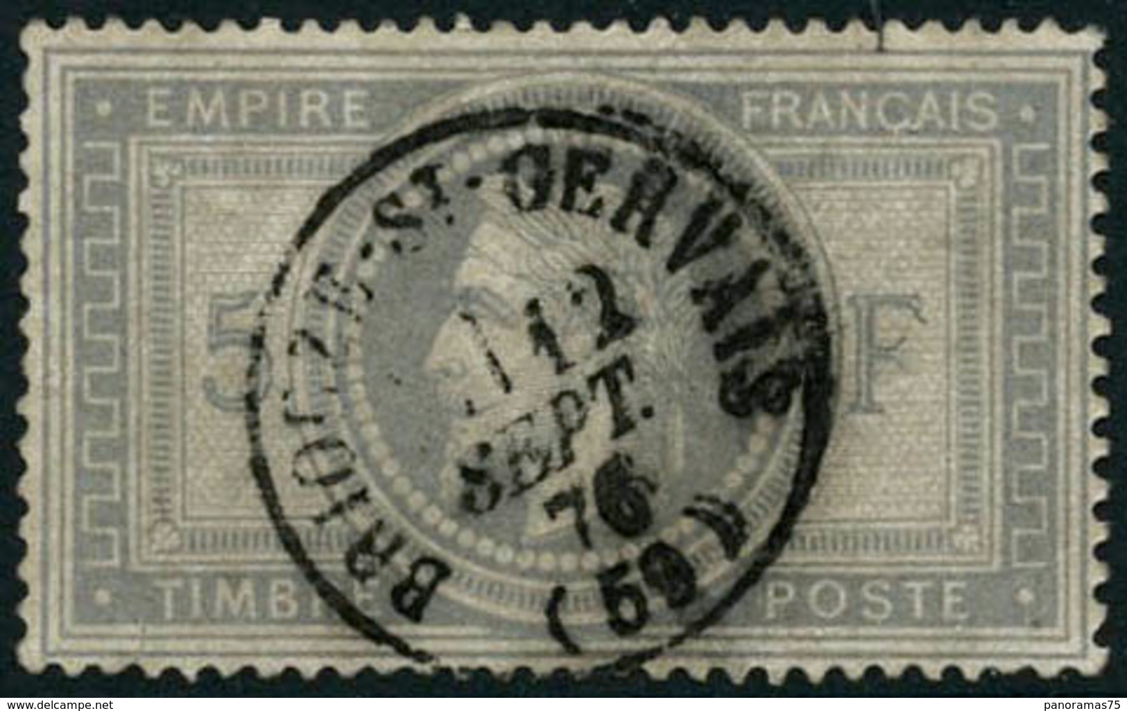 Oblit. N°33 5F Empire, Obl CàD - TB - 1863-1870 Napoleone III Con Gli Allori