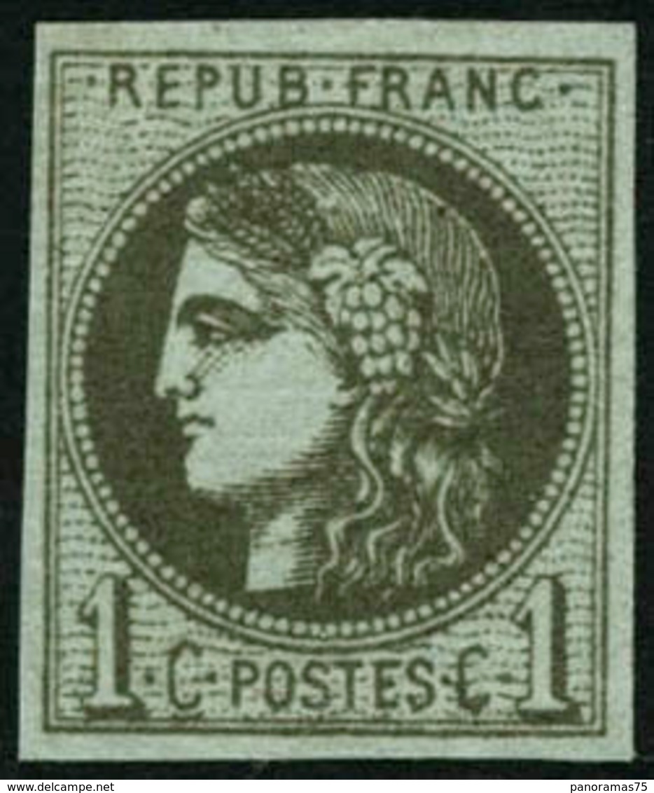 ** N°39B 1c Olive R2 - TB - 1870 Bordeaux Printing