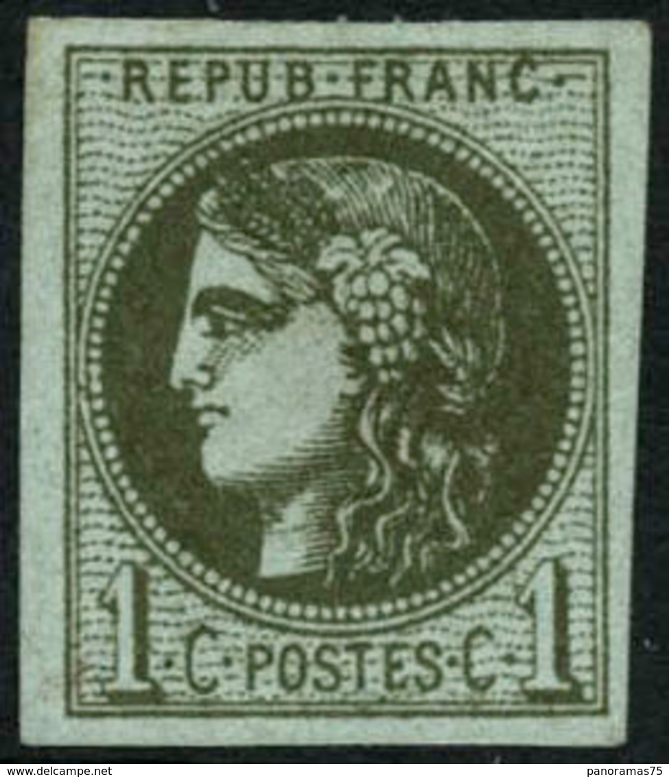 * N°39Ba 1c Olive Foncé, R2 - TB - 1870 Emisión De Bordeaux