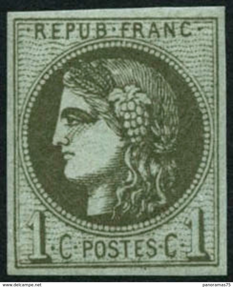 ** N°39C 1c Olive, R3 - TB - 1870 Emission De Bordeaux