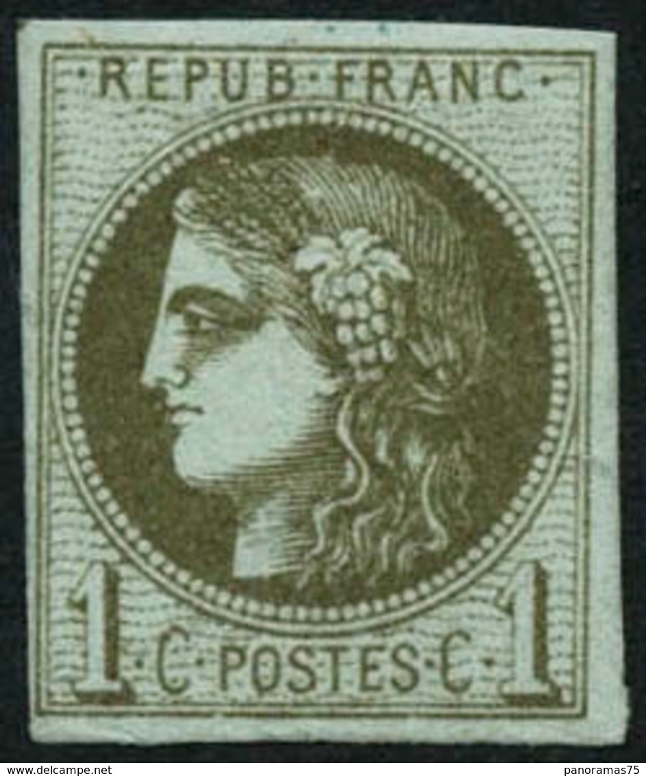 ** N°39Cc 1c Olive-bronze, R3 - TB - 1870 Bordeaux Printing