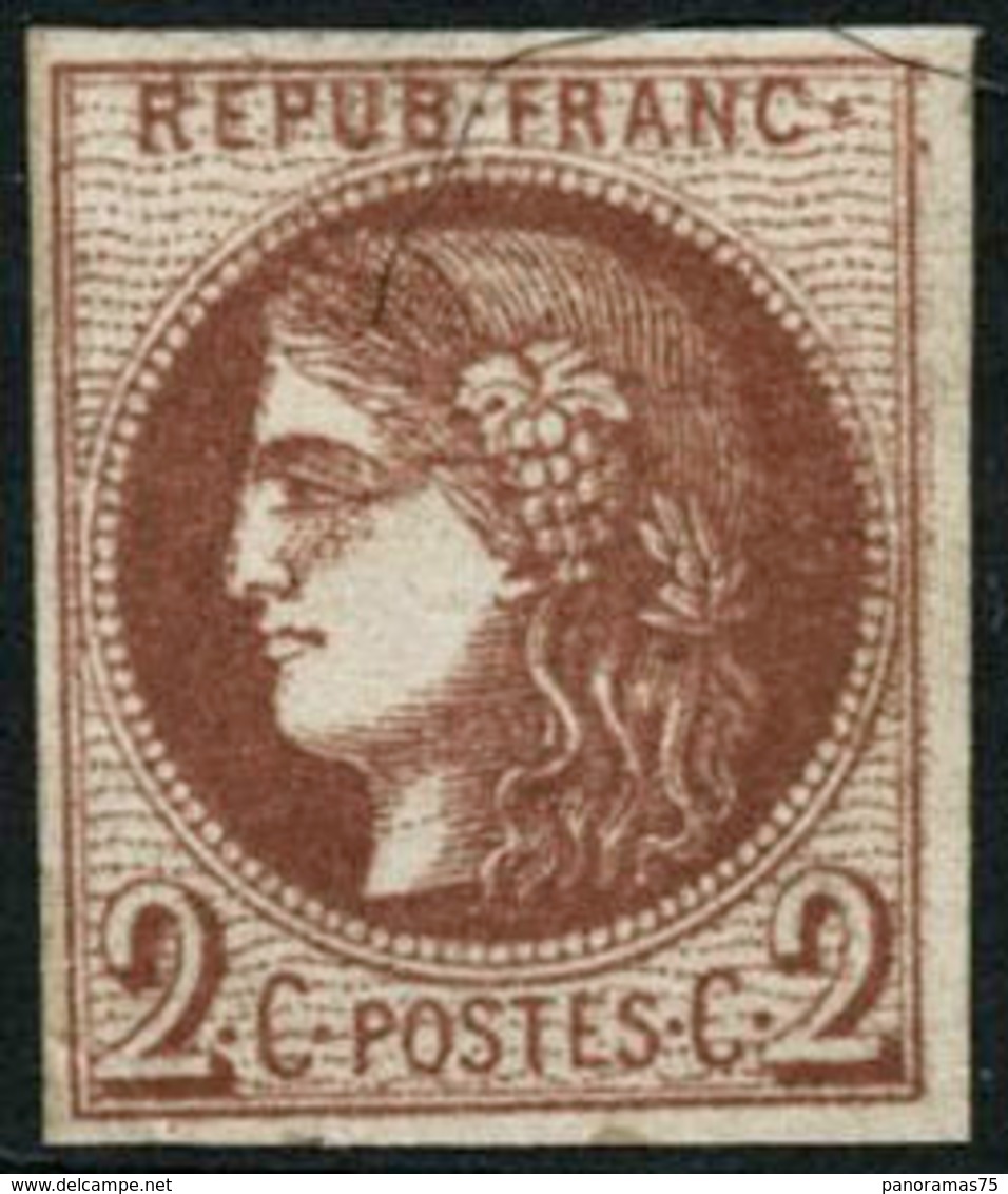 ** N°40B 2c Brun-rouge, R2 - TB - 1870 Bordeaux Printing