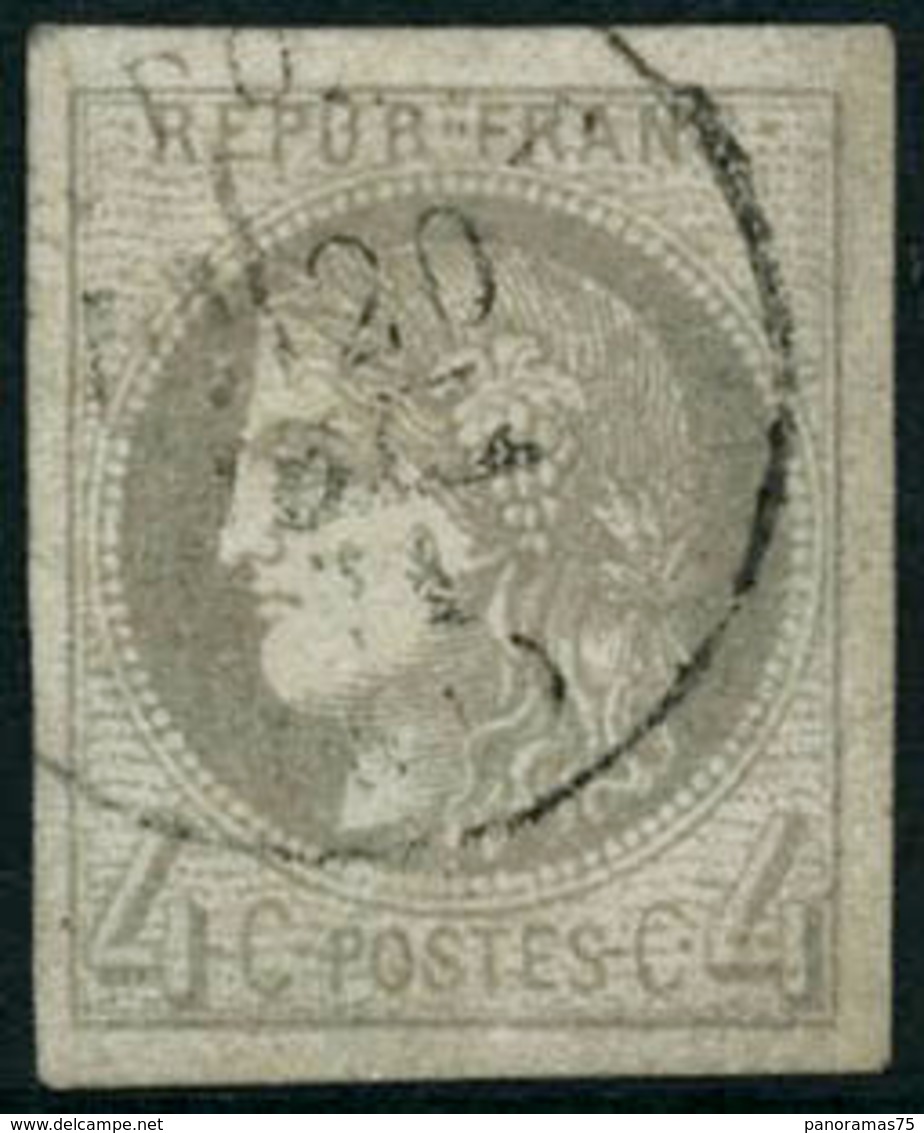 Oblit. N°41B 4c Gris R2 - TB - 1870 Emission De Bordeaux