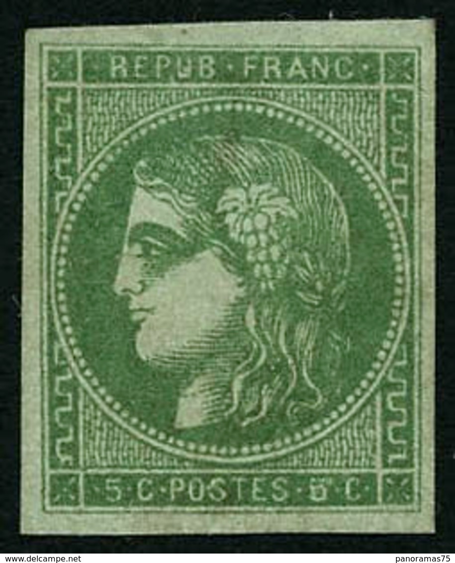 * N°42B 5c Vert-jaune R2 - TB - 1870 Bordeaux Printing