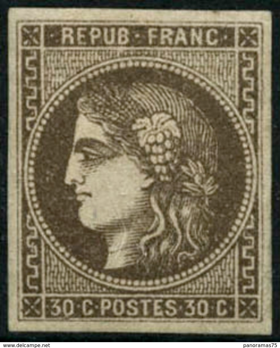 ** N°47 30c Brun, Signé Roumet - TB - 1870 Bordeaux Printing