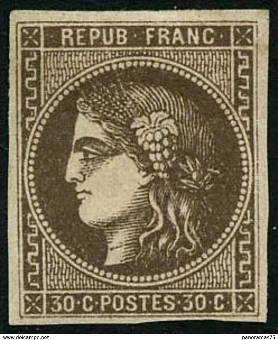* N°47 30c Brun, Signé JF Brun - TB - 1870 Bordeaux Printing
