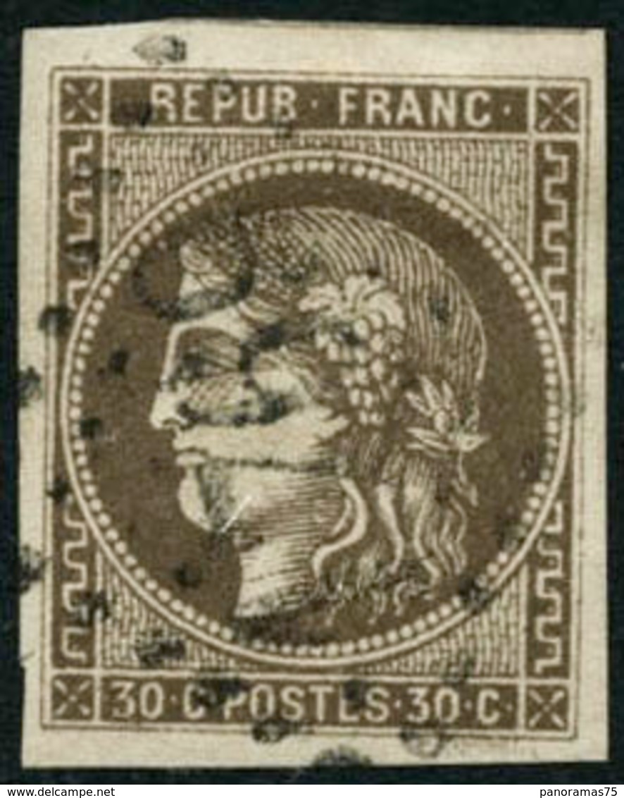 Oblit. N°47 30c Brun - TB - 1870 Bordeaux Printing