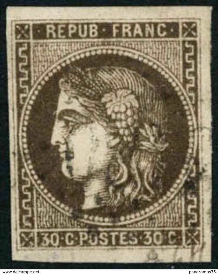 Oblit. N°47 30c Brun - TB - 1870 Bordeaux Printing