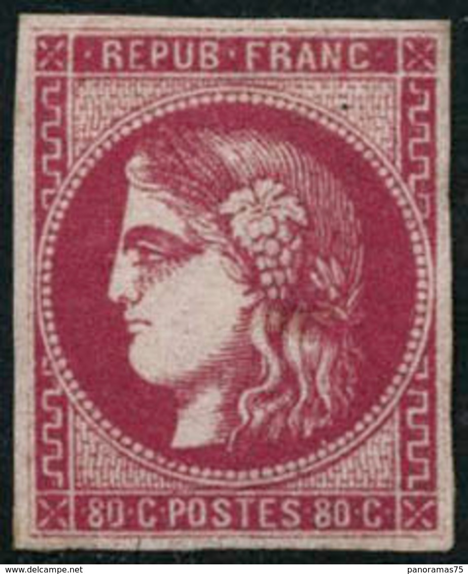 ** N°49 80c Rose, Petites Marges - B - 1870 Uitgave Van Bordeaux