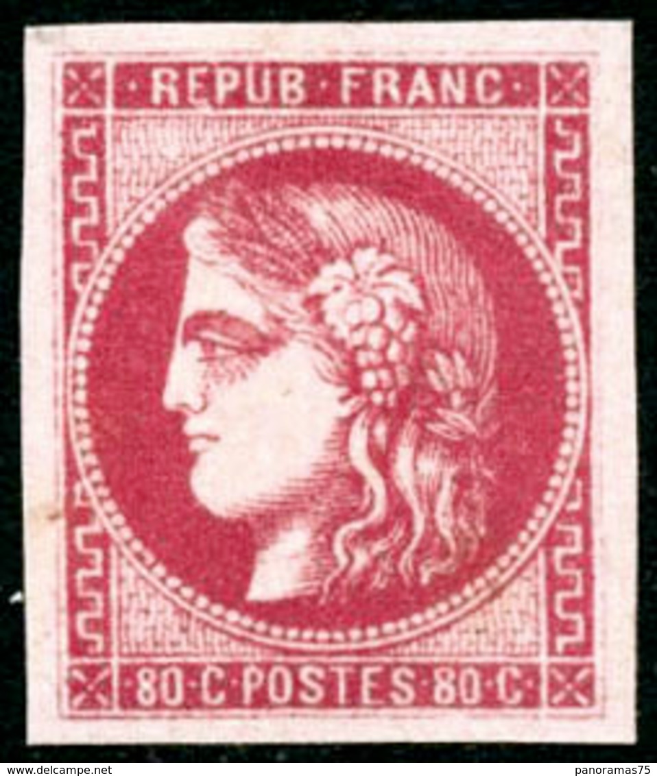 * N°49 80c Rose, Signé Brun - TB - 1870 Uitgave Van Bordeaux