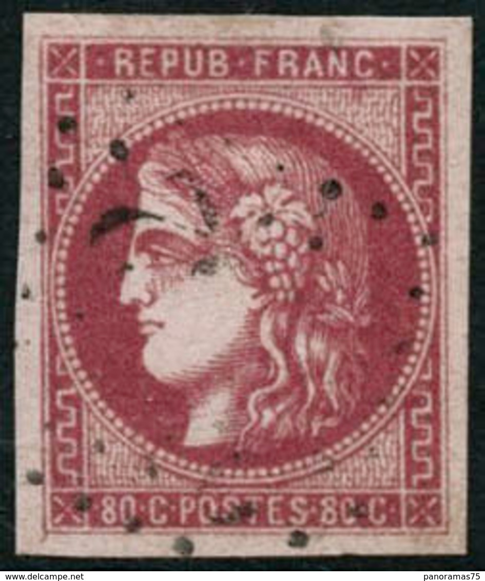 Oblit. N°49 80c Rose - TB - 1870 Ausgabe Bordeaux