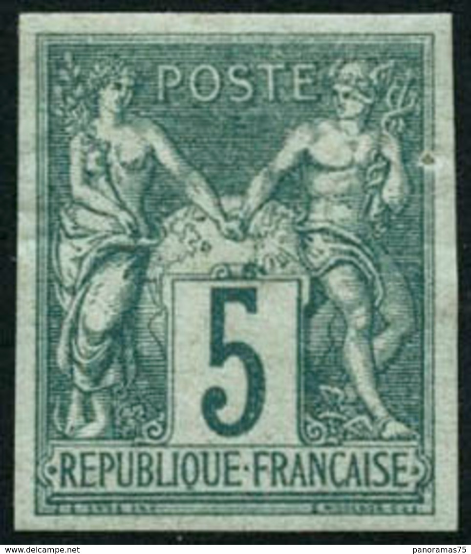 ** N°64a 5c Vert ND, Certif Robineau - TB - 1876-1878 Sage (Type I)