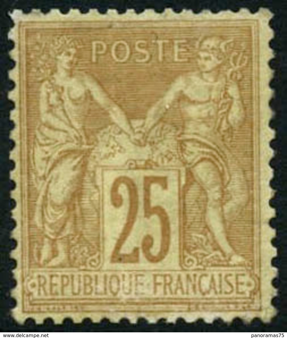 ** N°92 25c Bistre S/jaune, Pièce De Luxe - TB - 1876-1898 Sage (Type II)