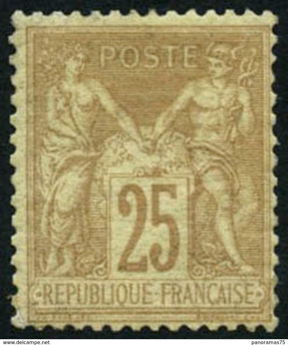 ** N°92 25c Bistre S/jaune - TB - 1876-1898 Sage (Tipo II)