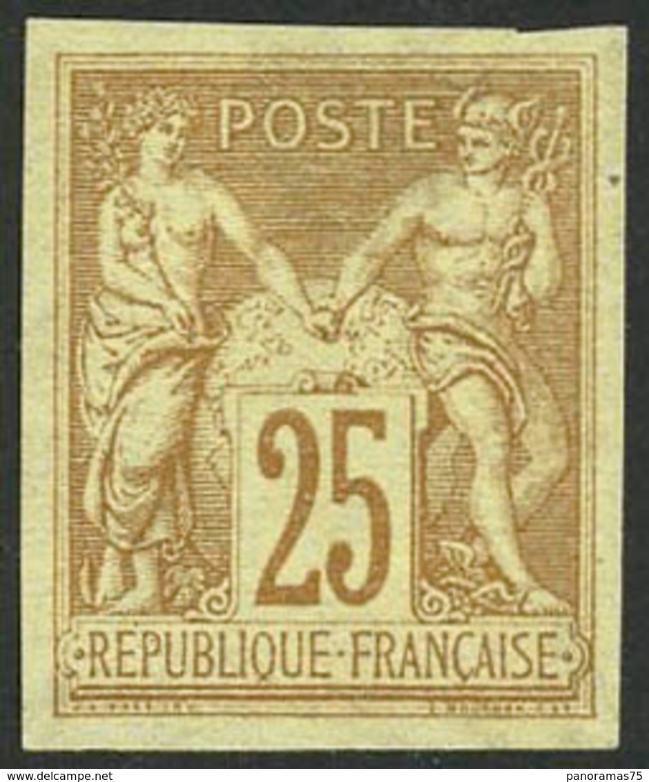 (*) N°92d 25c Bistre S/jaune, (granet) Normalement SG - TB - 1876-1898 Sage (Tipo II)