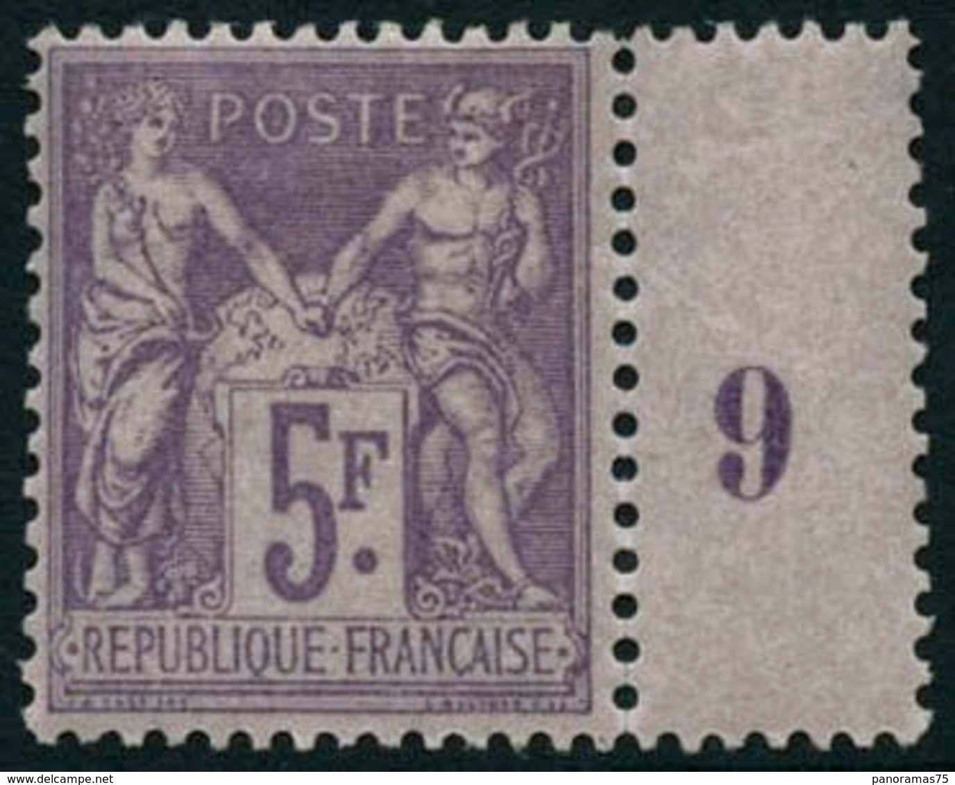 ** N°95 5F Violet S/lilas, Pièce De Luxe - TB - 1876-1898 Sage (Tipo II)