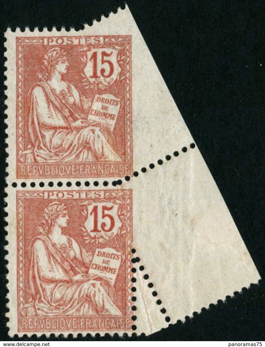 ** N°125 15c Vermillon, Paire Suberpe Variété De Piquage - TB - Other & Unclassified