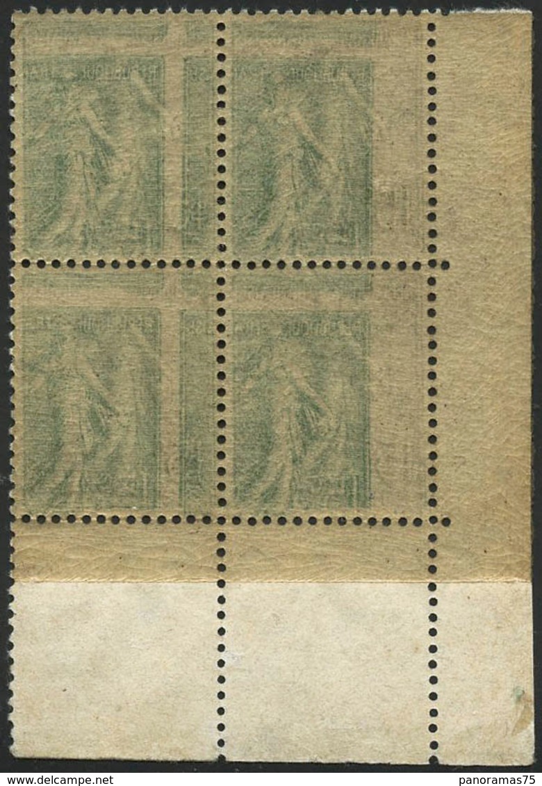 ** N°130h 15c Vert-gris, Bloc De 4 Recto-verso - TB - Other & Unclassified