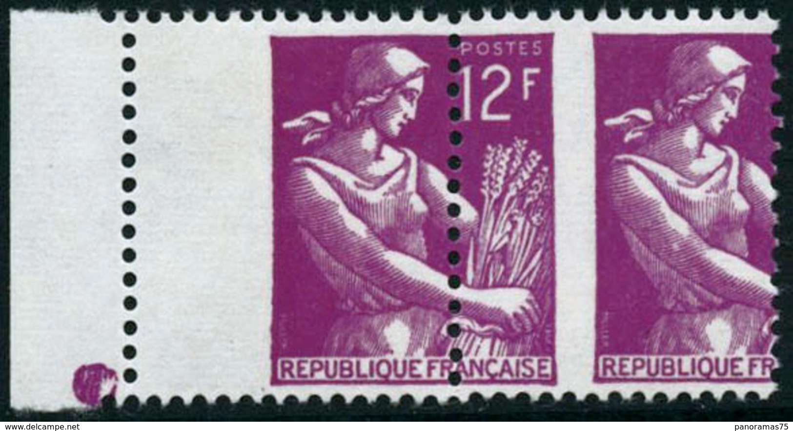 ** N°1116 12F Lilas-rose, Paire Superbe Piquage à Cheval - TB - Altri & Non Classificati