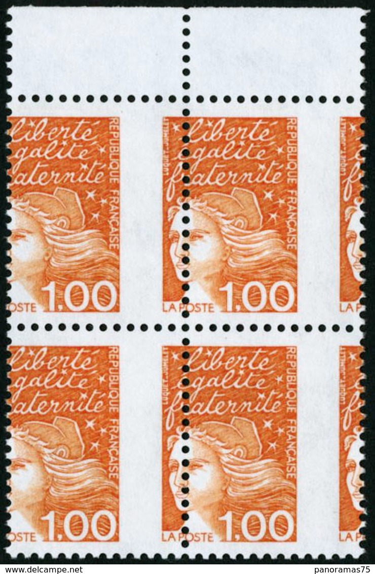 ** N°3089 1F Orange, Bloc De 4 Superbe Piquage à Cheval - TB - Andere & Zonder Classificatie