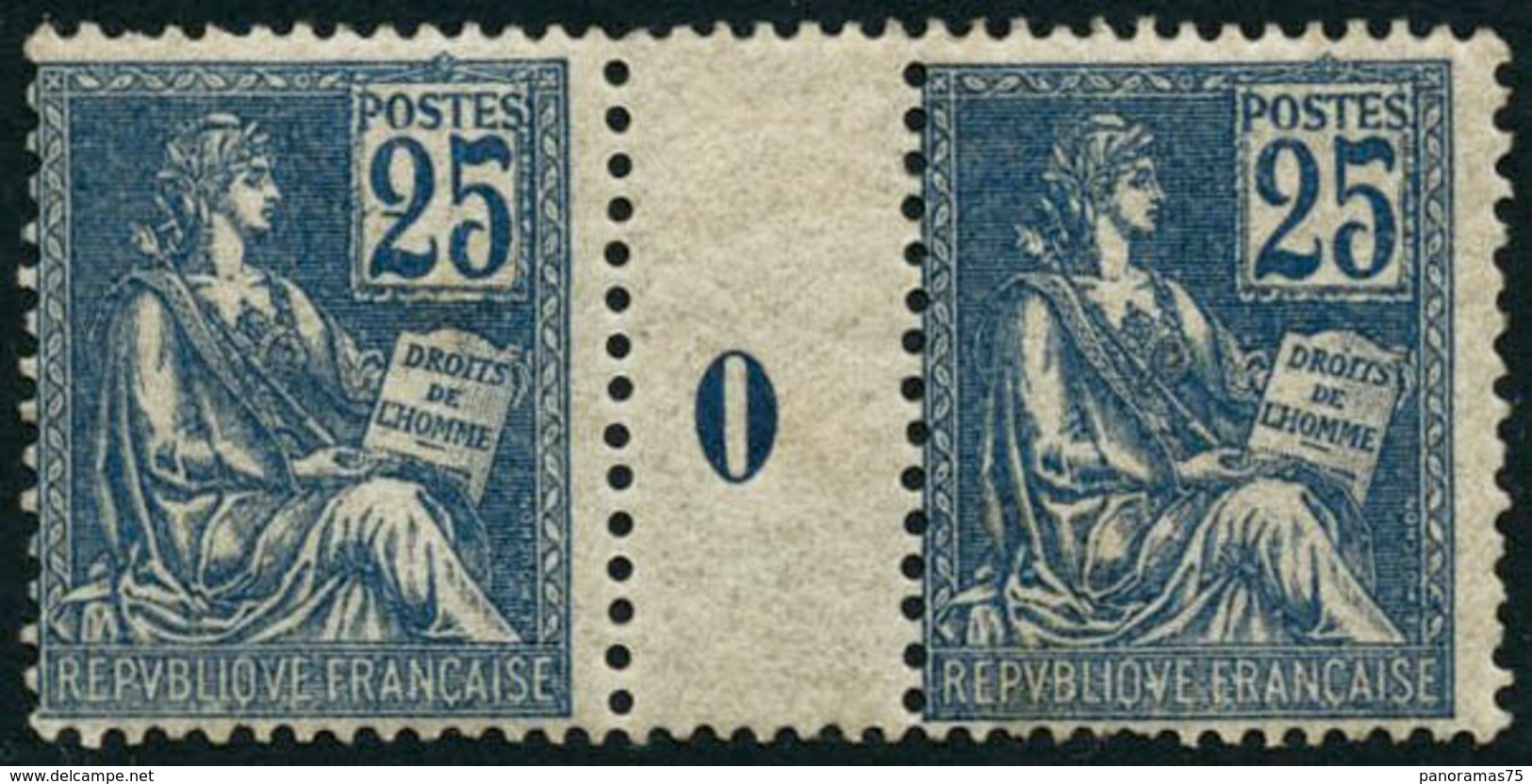 ** N°118 25c Bleu, Paire Mill 0 - TB - Millésimes