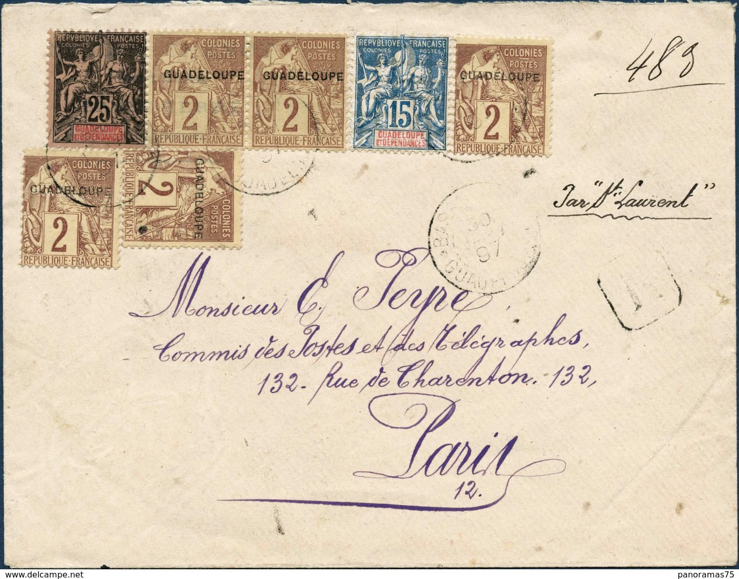 Lettre Lettre Ercommandée (60c) De Basse-Terre Du 30/1/97 Pour Paris - B - Other & Unclassified