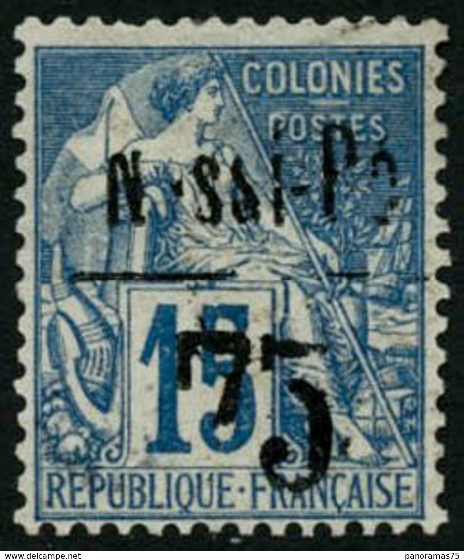 (*) N°75c Sur 15c Bleu, Surcharge Fortement Incomplète, Signé Brun Et Roumet - TB - Otros & Sin Clasificación