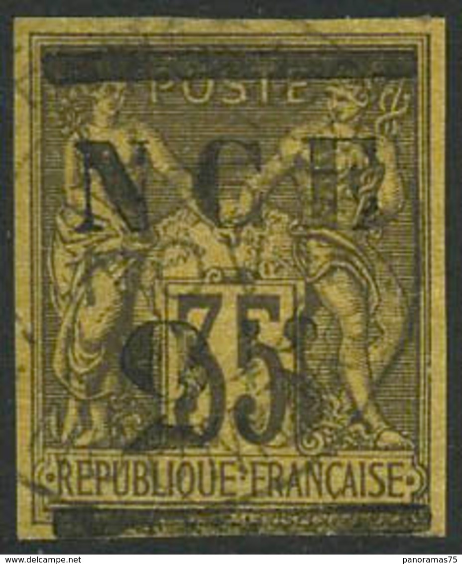 Oblit. N°4 25 Sur 35 Violet-noir S/jaune, Signé Brun - TB - Otros & Sin Clasificación