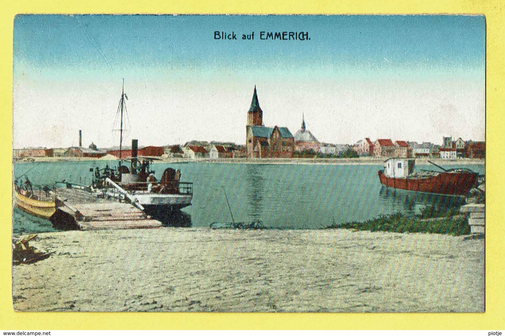* Emmerich (Nordrhein Westfalen - Deutschland) * (Série Iris J.W.B. 16) Blick Auf Emmerich, Canal, Quai, Bateau Péniche - Emmerich