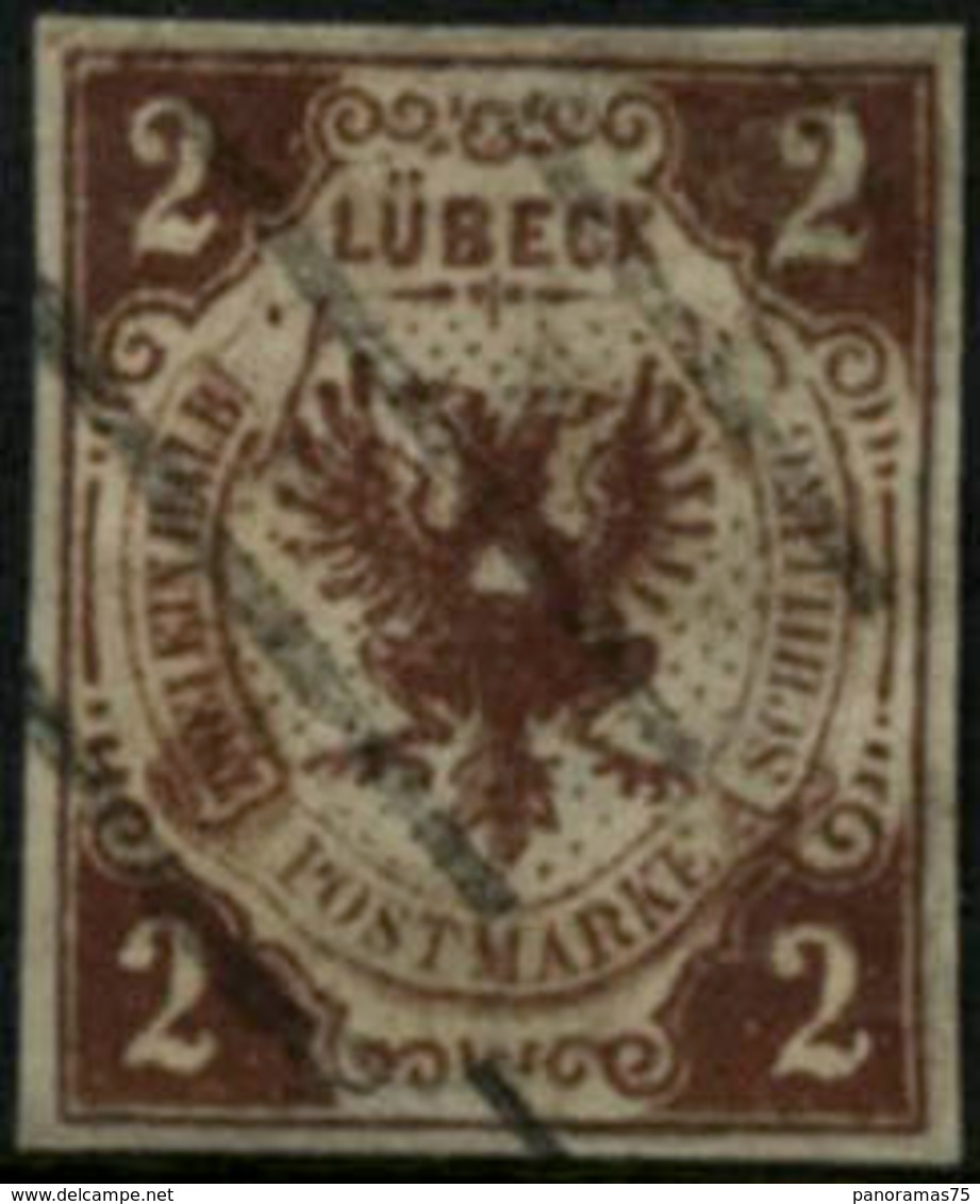 Oblit. N°4a 2 1/2 Brun (erreur 2 Weieinhalb) Qualité Standard - B - Lübeck