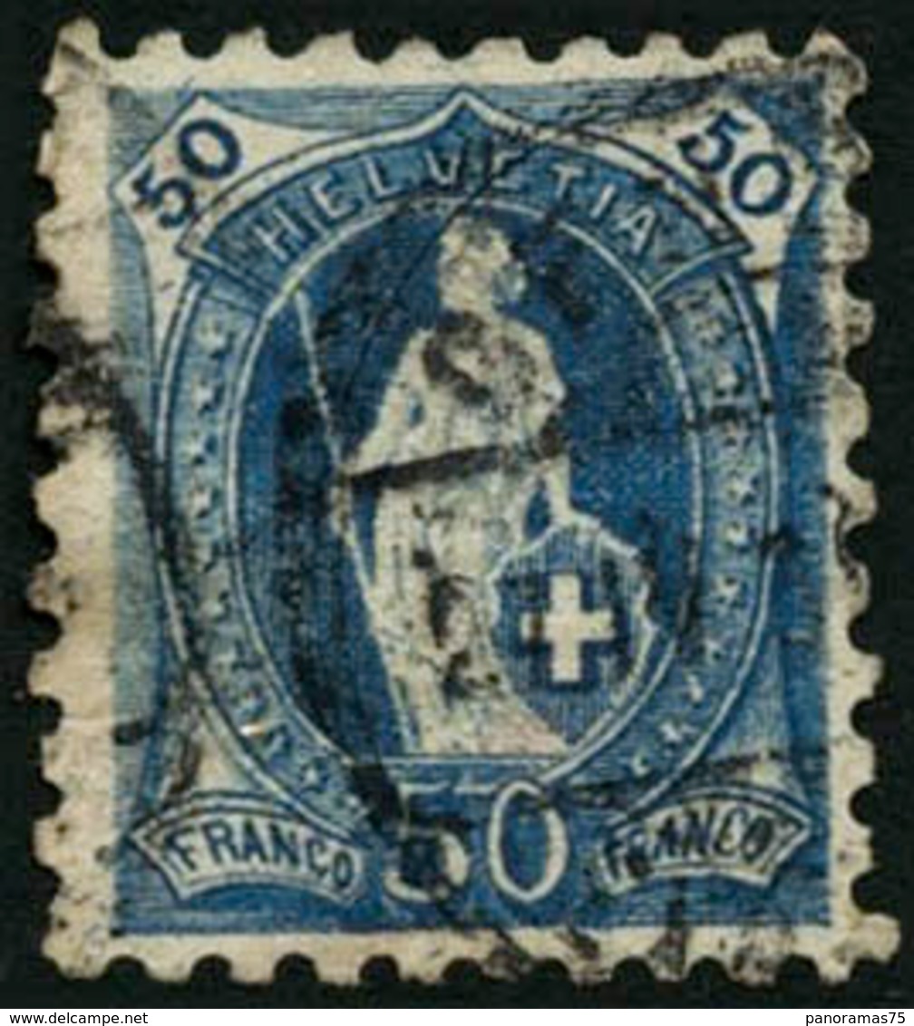 Oblit. N°84 50c Bleu Dent 9 1/2 - TB - Other & Unclassified