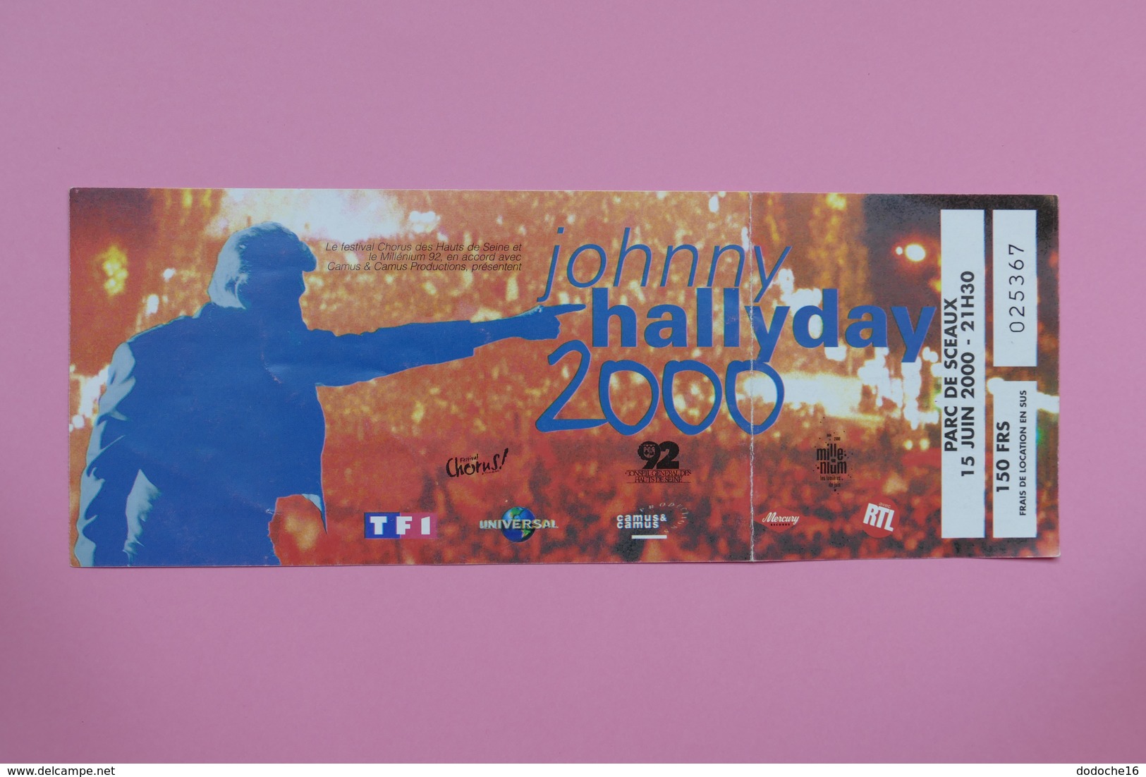 Ticket De Concert - Johnny Hallyday - Parc De Sceaux 2000 - Biglietti Per Concerti