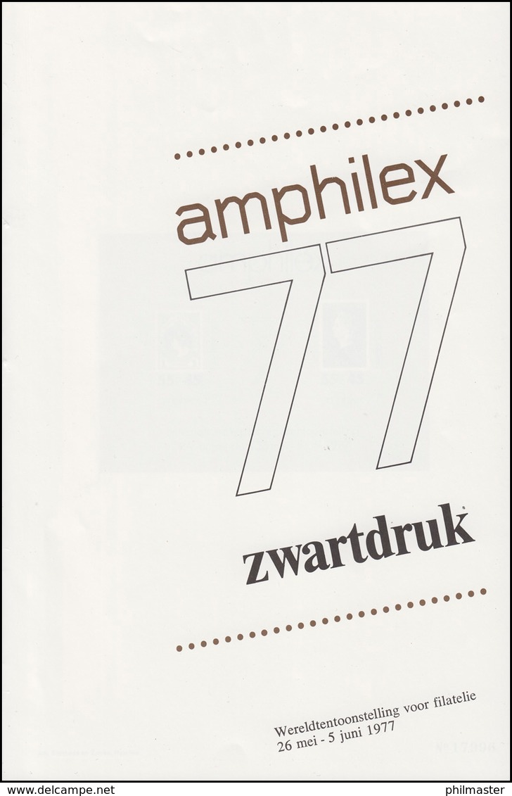 Niederlande Block 16 AMPHILEX 1977 Als Schwarzdruck / Zwartdruk Enschede - Sonstige & Ohne Zuordnung