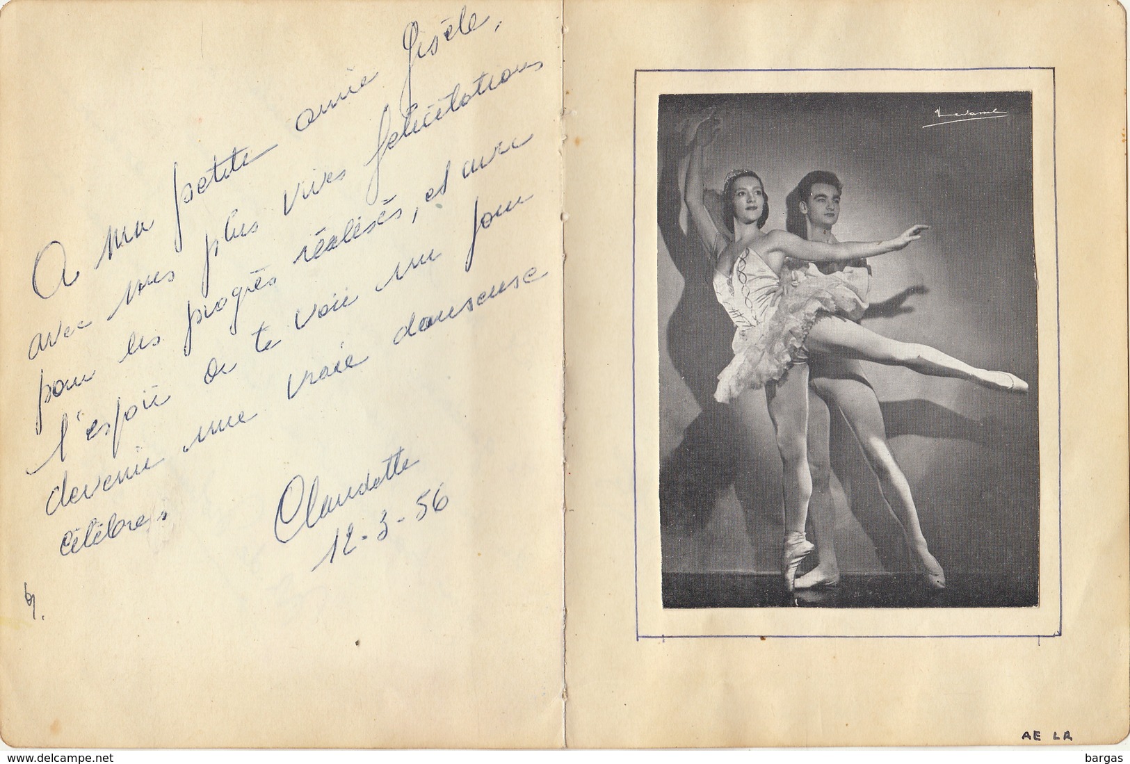 Autographes De Danse Emilio Altes De Molinari Claudette - Autres & Non Classés