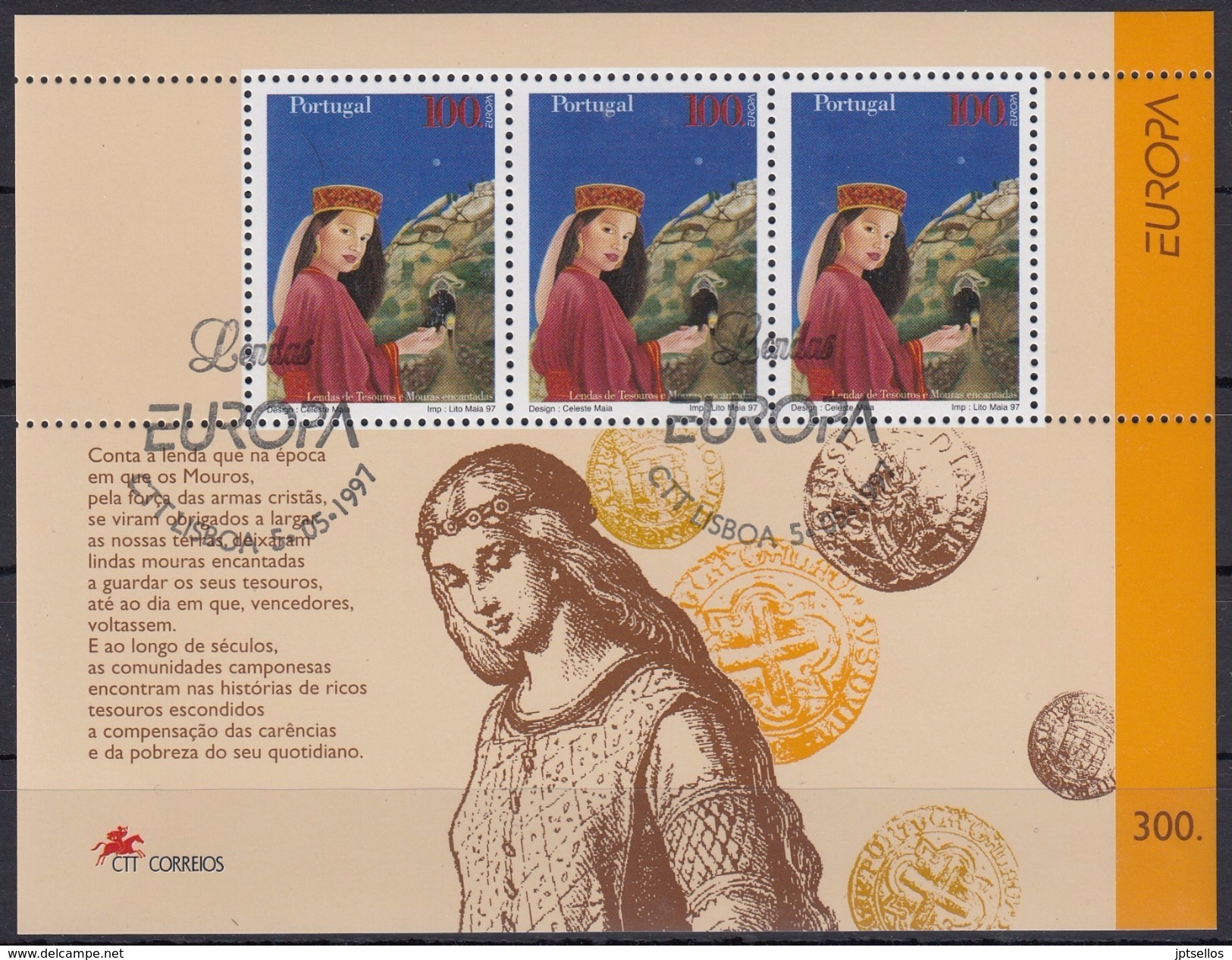 PORTUGAL 1997 HB-128 USADA (1º DIA) - Blocks & Sheetlets