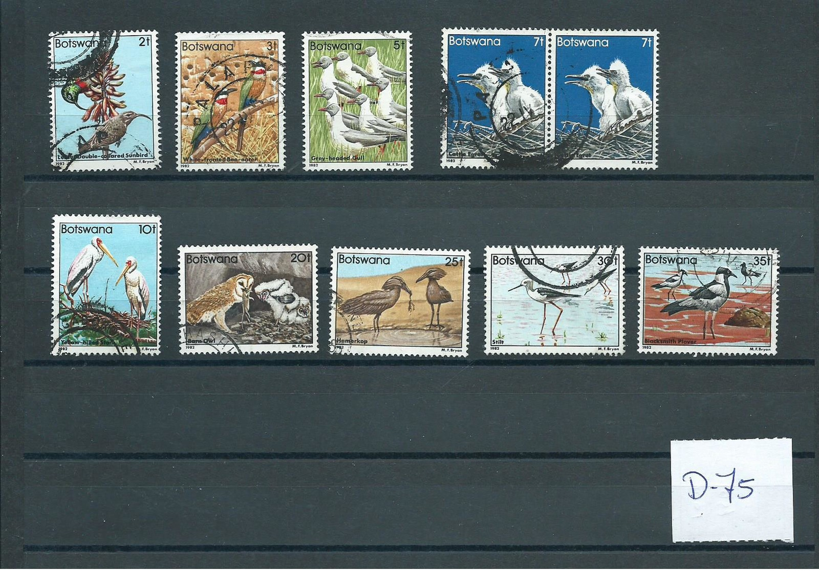 1982 Botswana Birds,oiseaux,vögel Used/gebruikt/oblitere(D-75) - Verzamelingen (zonder Album)