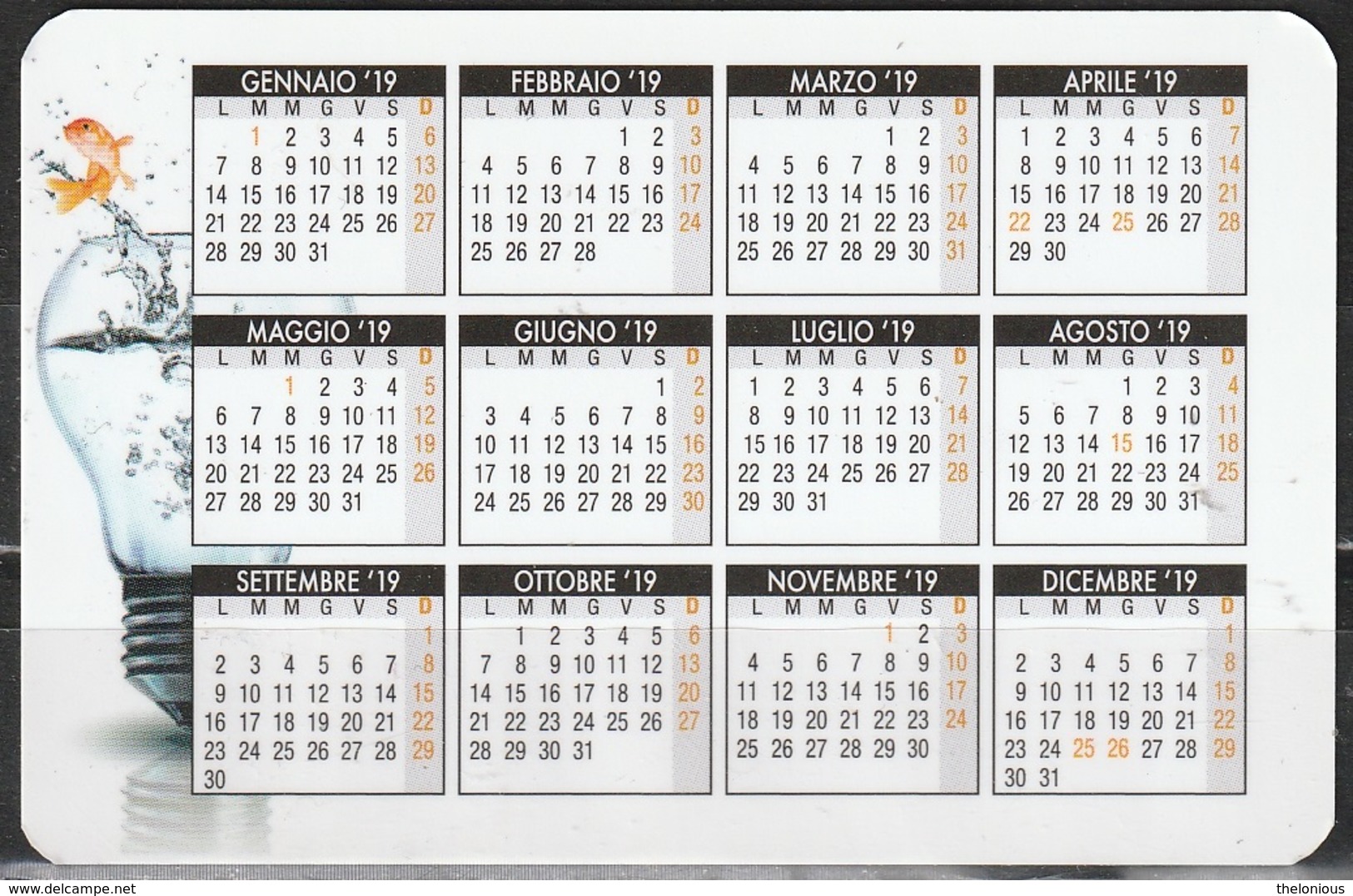 # Calendario Tascabile Del 2019 - Formato Piccolo : 2001-...