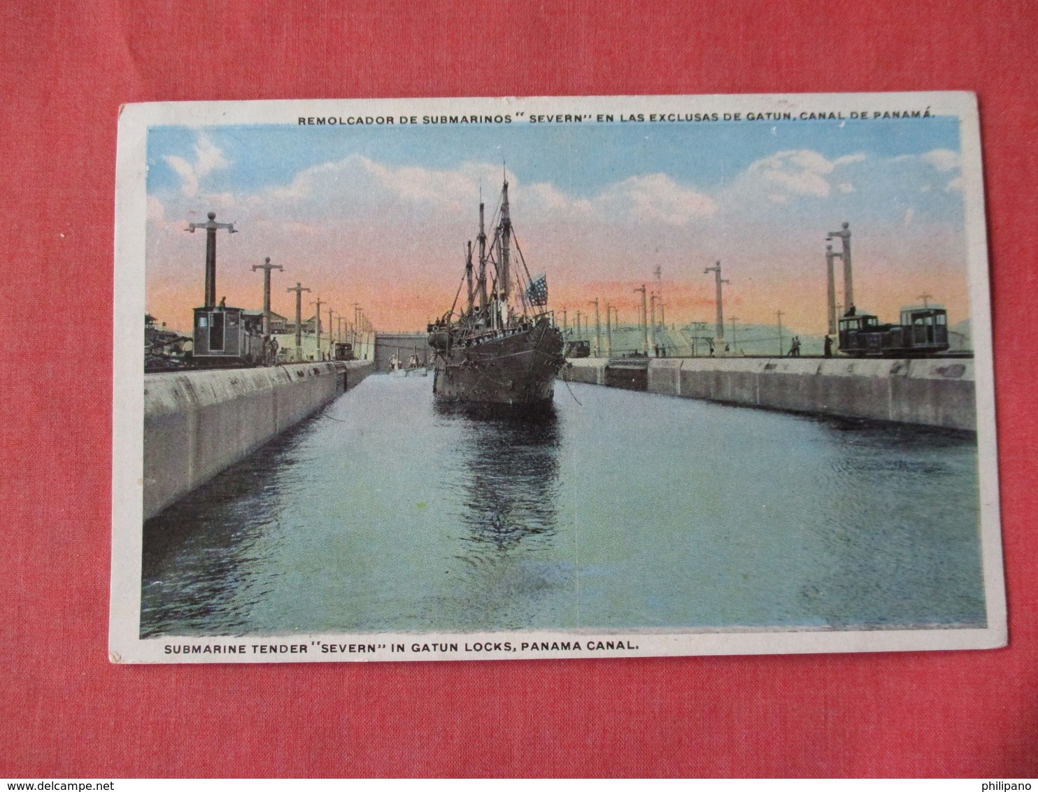 Submarine Tender "Severn In Gatun Locks Panama Canal - Ref 3154 - Oorlog