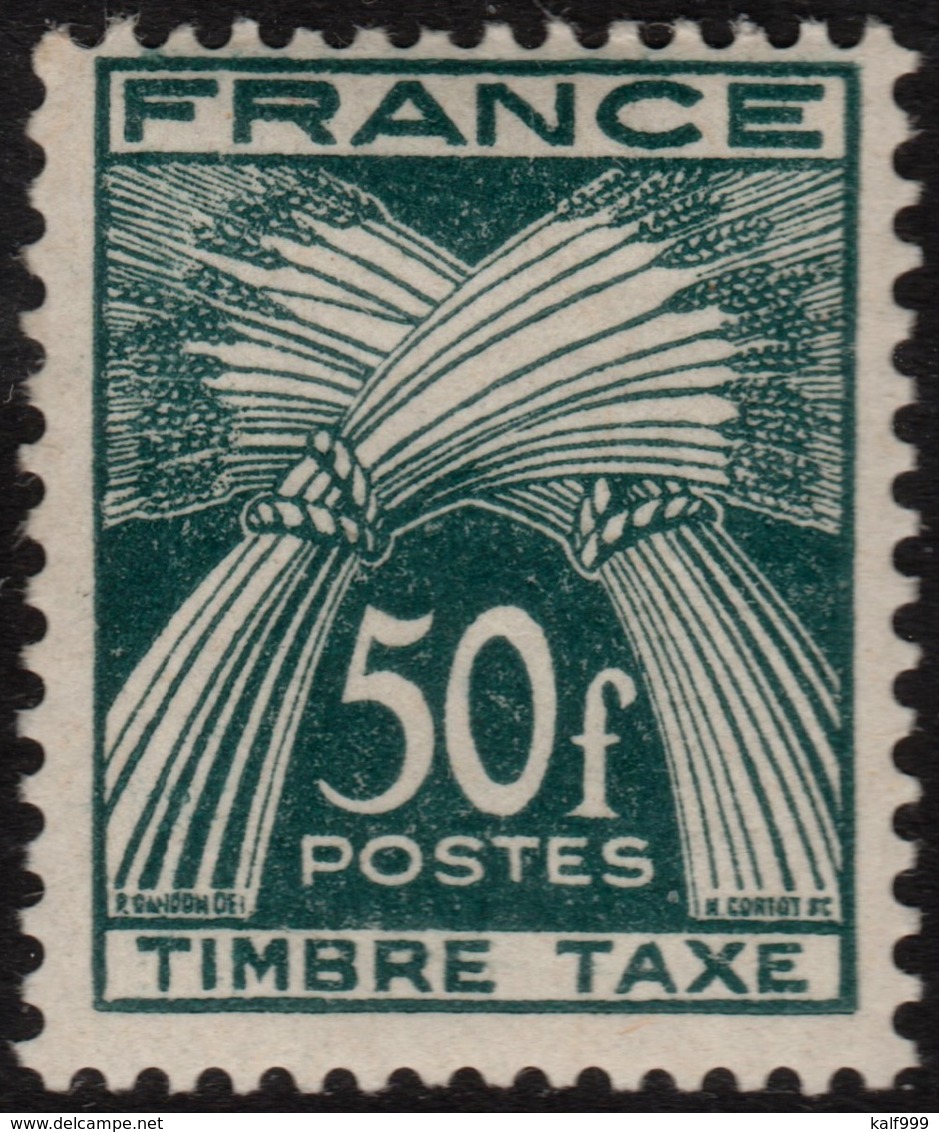 ~~~ France 1946/1955 - Taxe 50 Franc - Yv. 88 ** MNH OG  - CV 28.50 Euro ~~~ - 1859-1959 Postfris