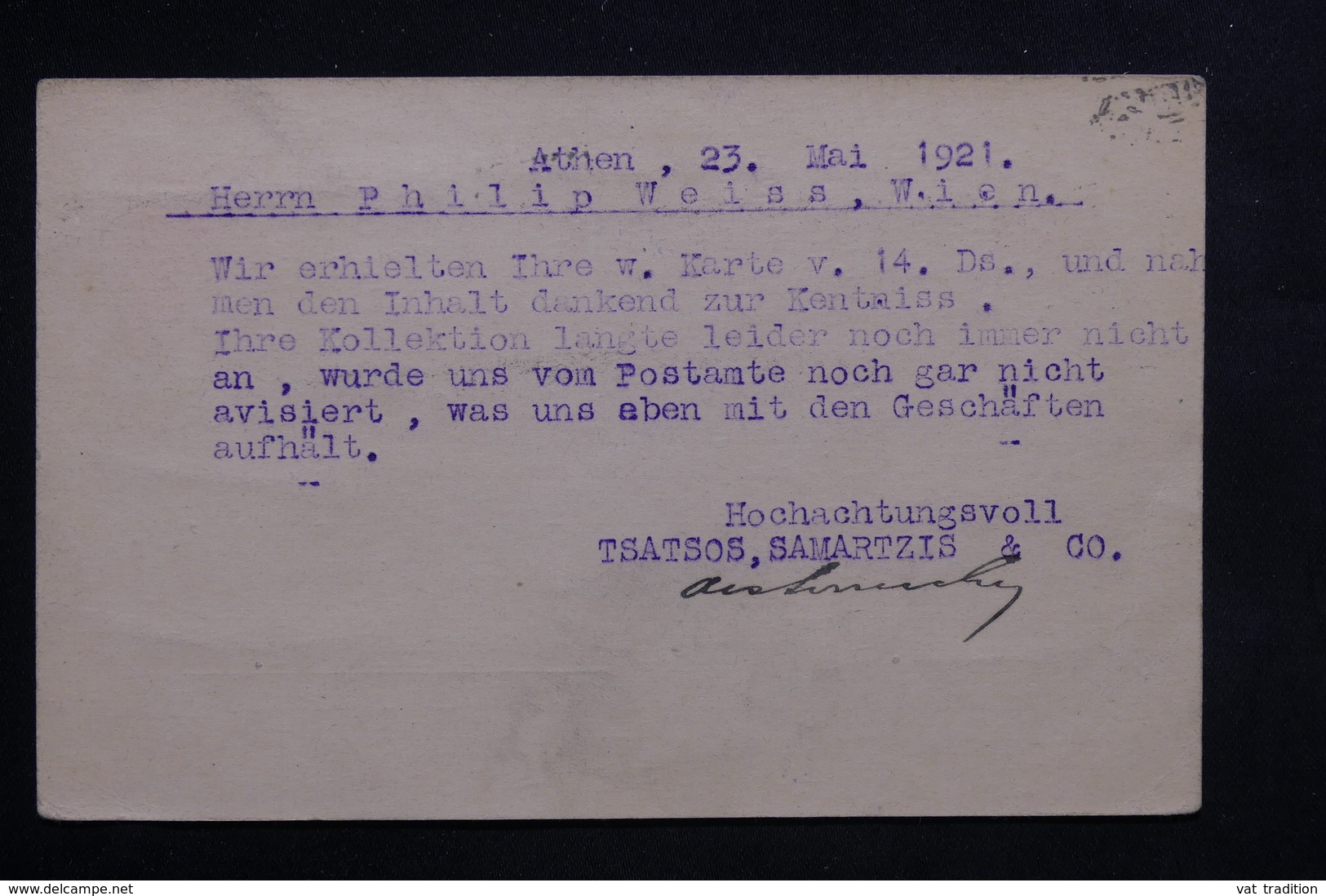 GRECE - Entier Postal De Athènes Pour L 'Autriche En 1921 - L 22319 - Postwaardestukken
