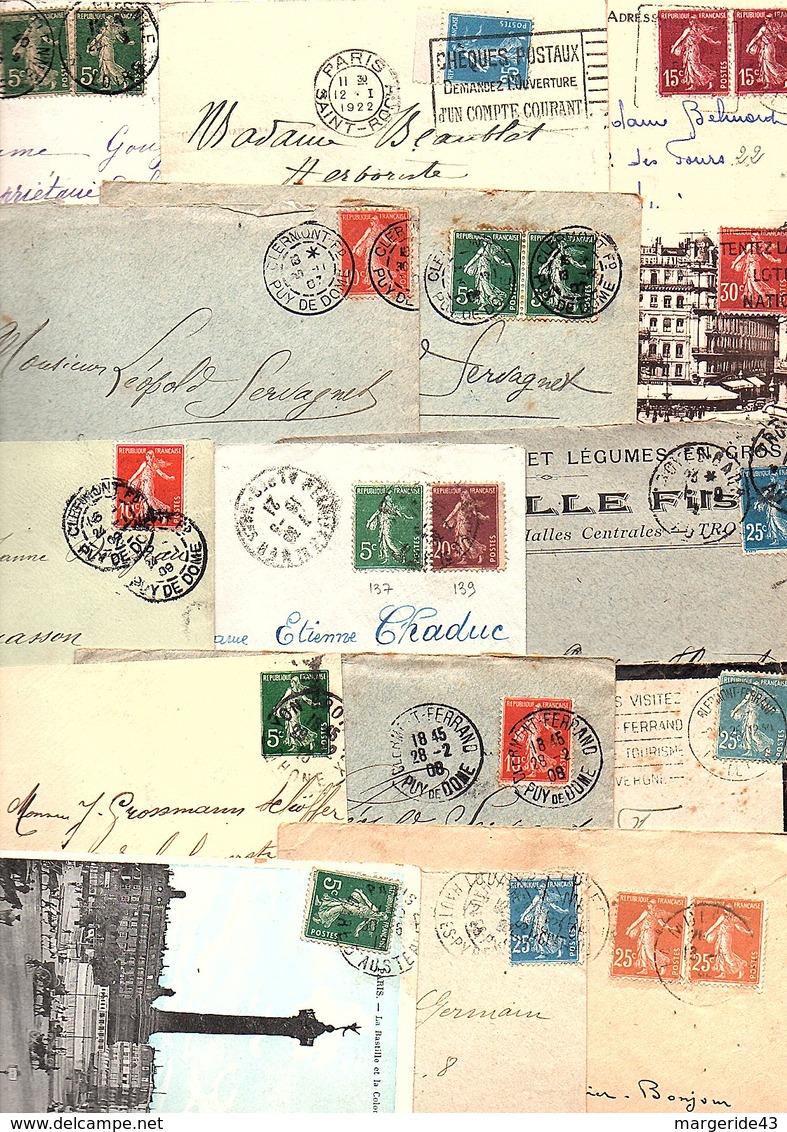 FRANCE MARCOPHILIE SEMEUSE DE ROTY  LOT DE LETTRES DE 1.680 GRAMMES - Vrac (min 1000 Timbres)