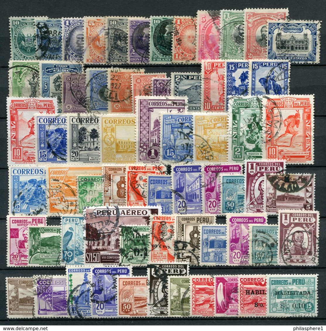 Peru Lot          O  Used + (*)  No Gum          (490) - Peru