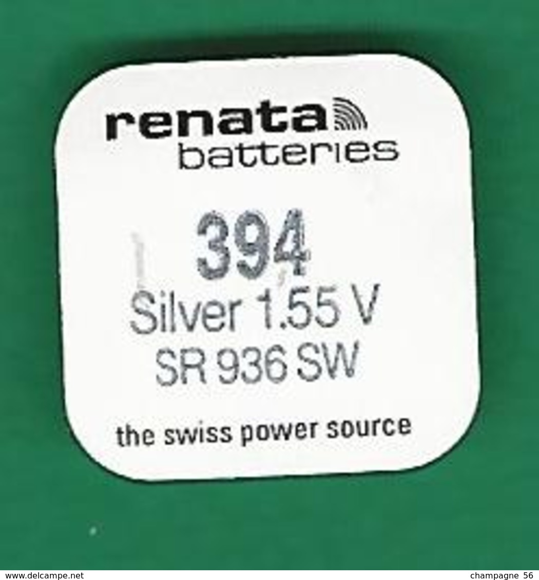 PILE V 394 SR 936 SW WATCH BATTERIES  RENATA QUARTZ ORIGINE NEUF - Supplies And Equipment