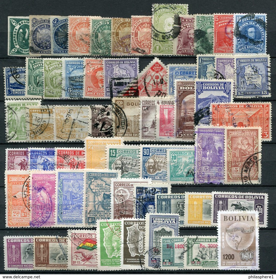 Bolivien Lot       O  Used, ** MNH + (*)  No Gum       (298) - Bolivien