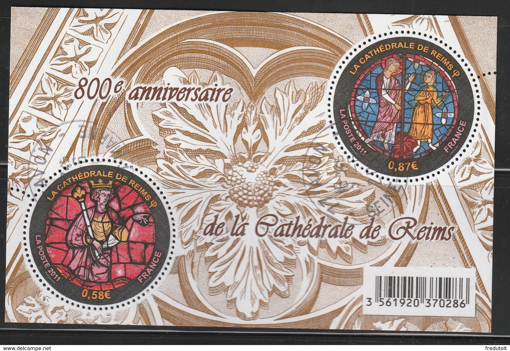 FRANCE - 2011 - BLOC N°F4549 Obl - Cathédrale De Reims - Usati