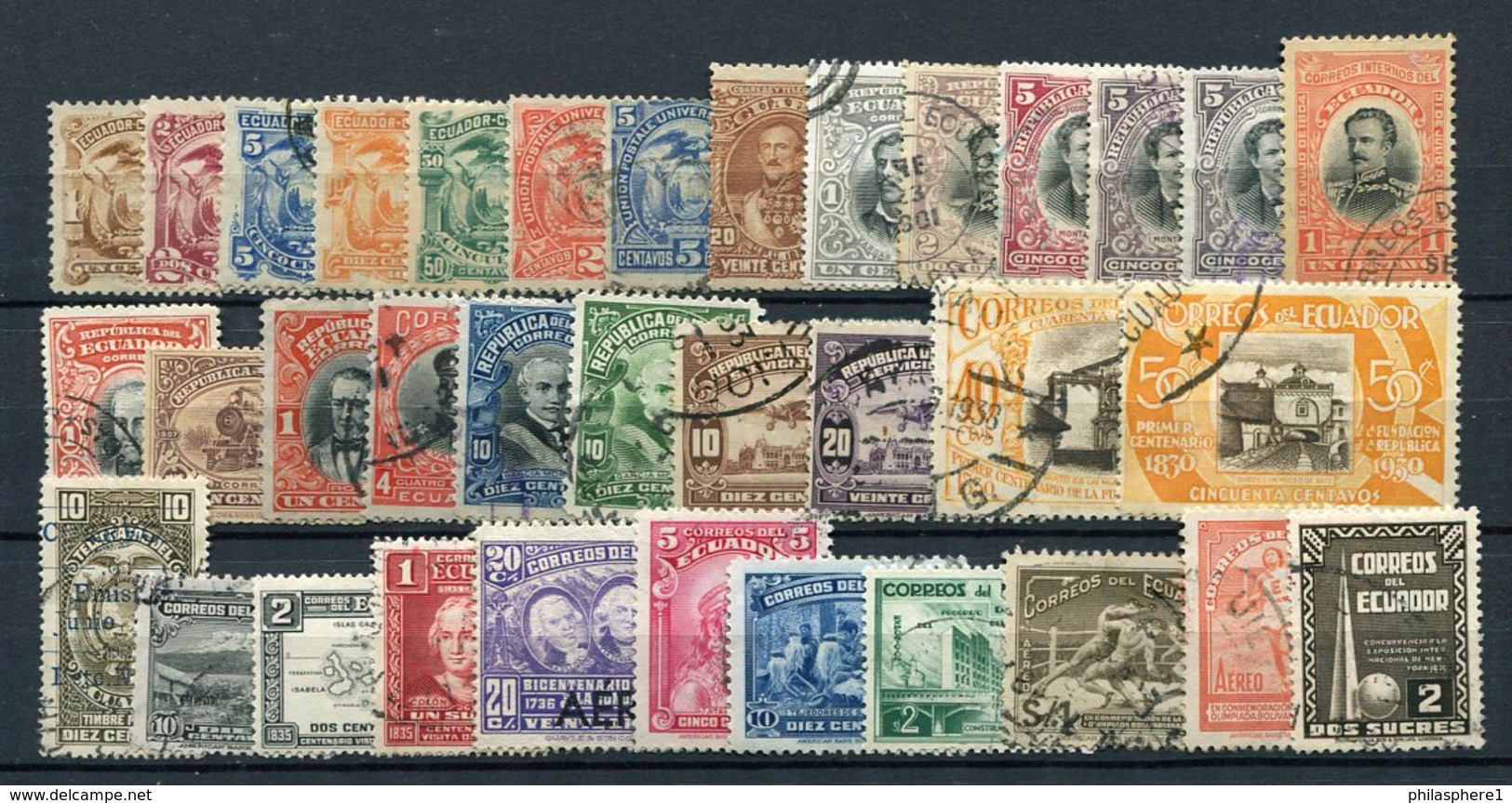 Ecuador Lot          O  Used +  (*)  No Gum       (305) - Ecuador