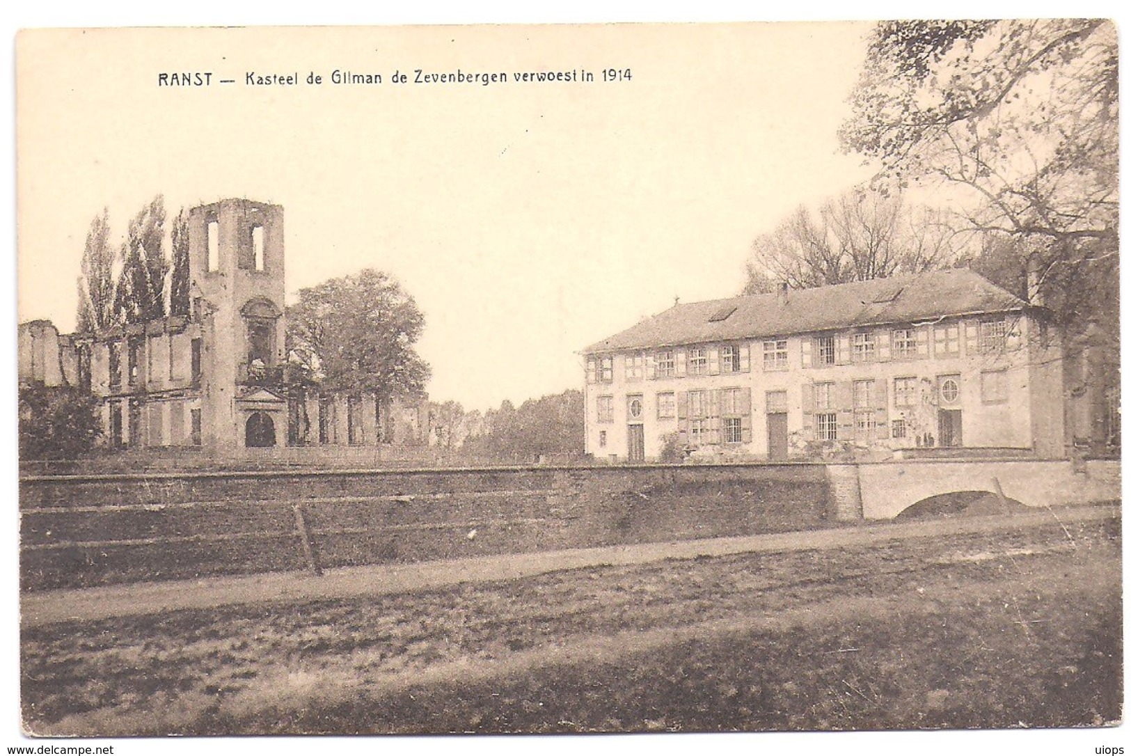 RANST  - KASTEEL DE GILMAN DE ZEVENBERGEN VERWOEST IN 1914 - Ranst