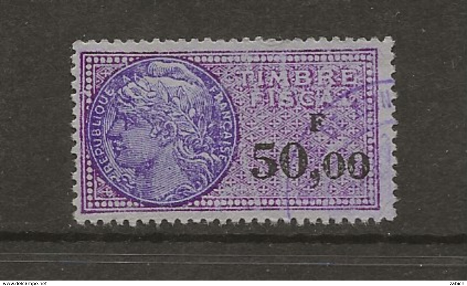 FISCAUX FRANCE SERIE UNIFIEE N°359  50F00 VIOLET - Other & Unclassified