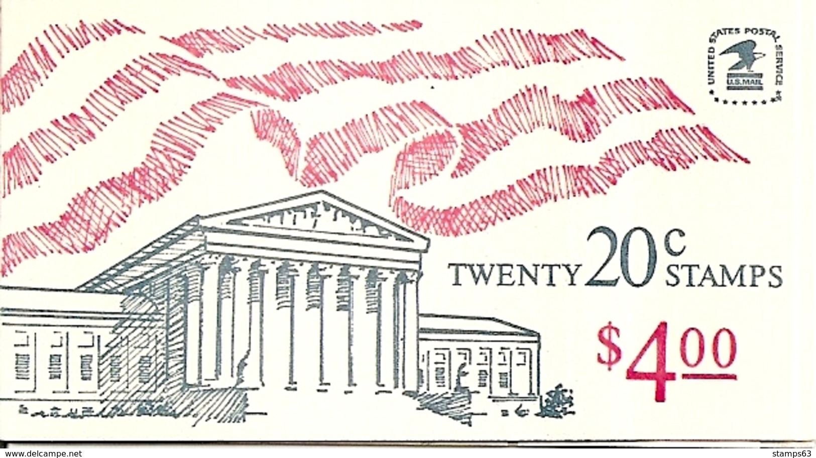 UNITED STATES (USA), 1983, Booklet 140A, Court $ 4.00, Mi 0-107 - 2. 1941-80